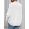 imagePRETTYGARDEN Fall Sweaters for Women 2025 Winter Clothing Batwing Long Sleeve Casual Tops Loose Knit Turtleneck SweaterWhite