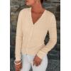 imagePRETTYGARDEN Lightweight Cardigans for Women Trendy 2025 Cozy Fall Fashion Long Sleeve Button V Neck Soft Knit Sweater TopsApricot