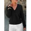 imagePRETTYGARDEN Lightweight Cardigans for Women Trendy 2025 Cozy Fall Fashion Long Sleeve Button V Neck Soft Knit Sweater TopsBlack