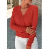 imagePRETTYGARDEN Lightweight Cardigans for Women Trendy 2025 Cozy Fall Fashion Long Sleeve Button V Neck Soft Knit Sweater TopsRust Red