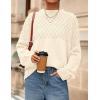 imagePRETTYGARDEN Oversized Sweaters for Women 2025 Fall Cute Cable Knit Long Sleeve Crewneck Chunky Pullover Tops Winter ClothingBeige