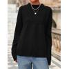 imagePRETTYGARDEN Oversized Sweaters for Women 2025 Fall Cute Cable Knit Long Sleeve Crewneck Chunky Pullover Tops Winter ClothingBlack