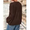 imagePRETTYGARDEN Oversized Sweaters for Women 2025 Fall Cute Cable Knit Long Sleeve Crewneck Chunky Pullover Tops Winter ClothingBrown