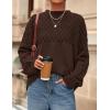 imagePRETTYGARDEN Oversized Sweaters for Women 2025 Fall Cute Cable Knit Long Sleeve Crewneck Chunky Pullover Tops Winter ClothingBrown