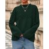 imagePRETTYGARDEN Oversized Sweaters for Women 2025 Fall Cute Cable Knit Long Sleeve Crewneck Chunky Pullover Tops Winter ClothingDark Green