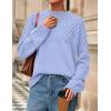 imagePRETTYGARDEN Oversized Sweaters for Women 2025 Fall Cute Cable Knit Long Sleeve Crewneck Chunky Pullover Tops Winter ClothingLight Blue