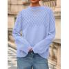 imagePRETTYGARDEN Oversized Sweaters for Women 2025 Fall Cute Cable Knit Long Sleeve Crewneck Chunky Pullover Tops Winter ClothingLight Blue