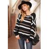 imagePRETTYGARDEN Sweaters for Women 2025 Long Sleeve Striped Knitted V Neck Pullover Jumper Tops Fall Outfits Fashion ClothingNarrow Striped Black