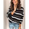 imagePRETTYGARDEN Sweaters for Women 2025 Long Sleeve Striped Knitted V Neck Pullover Jumper Tops Fall Outfits Fashion ClothingNarrow Striped Black