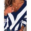 imagePRETTYGARDEN Sweaters for Women 2025 Long Sleeve Striped Knitted V Neck Pullover Jumper Tops Fall Outfits Fashion ClothingStriped Blue