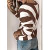 imagePRETTYGARDEN Sweaters for Women 2025 Long Sleeve Striped Knitted V Neck Pullover Jumper Tops Fall Outfits Fashion ClothingStriped Coffee