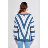 imagePRETTYGARDEN Sweaters for Women 2025 Long Sleeve Striped Knitted V Neck Pullover Jumper Tops Fall Outfits Fashion ClothingStriped Dark Royal Blue