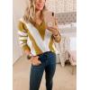 imagePRETTYGARDEN Sweaters for Women 2025 Long Sleeve Striped Knitted V Neck Pullover Jumper Tops Fall Outfits Fashion ClothingStriped Mustard Yellow