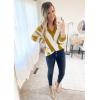 imagePRETTYGARDEN Sweaters for Women 2025 Long Sleeve Striped Knitted V Neck Pullover Jumper Tops Fall Outfits Fashion ClothingStriped Mustard Yellow