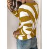 imagePRETTYGARDEN Sweaters for Women 2025 Long Sleeve Striped Knitted V Neck Pullover Jumper Tops Fall Outfits Fashion ClothingStriped Mustard Yellow