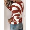 imagePRETTYGARDEN Sweaters for Women 2025 Long Sleeve Striped Knitted V Neck Pullover Jumper Tops Fall Outfits Fashion ClothingStriped Rust Red