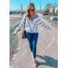 imagePRETTYGARDEN Sweaters for Women 2025 Long Sleeve Striped Knitted V Neck Pullover Jumper Tops Fall Outfits Fashion ClothingStriped Sky Blue