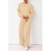 imagePRETTYGARDEN Women 2 Piece Outfits 2025 Fall Sweatsuits Crewneck Sweatshirt Wide Leg Sweatpants Lounge Sets TracksuitApricot