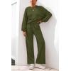 imagePRETTYGARDEN Women 2 Piece Outfits 2025 Fall Sweatsuits Crewneck Sweatshirt Wide Leg Sweatpants Lounge Sets TracksuitArmy Green