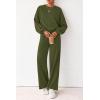 imagePRETTYGARDEN Women 2 Piece Outfits 2025 Fall Sweatsuits Crewneck Sweatshirt Wide Leg Sweatpants Lounge Sets TracksuitArmy Green
