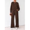 imagePRETTYGARDEN Women 2 Piece Outfits 2025 Fall Sweatsuits Crewneck Sweatshirt Wide Leg Sweatpants Lounge Sets TracksuitDark Brown