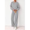 imagePRETTYGARDEN Women 2 Piece Outfits 2025 Fall Sweatsuits Crewneck Sweatshirt Wide Leg Sweatpants Lounge Sets TracksuitGrey