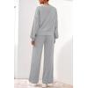imagePRETTYGARDEN Women 2 Piece Outfits 2025 Fall Sweatsuits Crewneck Sweatshirt Wide Leg Sweatpants Lounge Sets TracksuitGrey