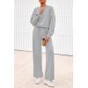 imagePRETTYGARDEN Women 2 Piece Outfits 2025 Fall Sweatsuits Crewneck Sweatshirt Wide Leg Sweatpants Lounge Sets TracksuitGrey