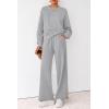 imagePRETTYGARDEN Women 2 Piece Outfits 2025 Fall Sweatsuits Crewneck Sweatshirt Wide Leg Sweatpants Lounge Sets TracksuitGrey