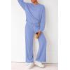 imagePRETTYGARDEN Women 2 Piece Outfits 2025 Fall Sweatsuits Crewneck Sweatshirt Wide Leg Sweatpants Lounge Sets TracksuitLight Blue