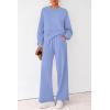 imagePRETTYGARDEN Women 2 Piece Outfits 2025 Fall Sweatsuits Crewneck Sweatshirt Wide Leg Sweatpants Lounge Sets TracksuitLight Blue