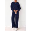imagePRETTYGARDEN Women 2 Piece Outfits 2025 Fall Sweatsuits Crewneck Sweatshirt Wide Leg Sweatpants Lounge Sets TracksuitNavy Blue