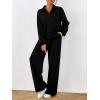 imagePRETTYGARDEN Women Fall 2 Piece Outfits Sweatsuits Quarter Button Long Sleeve Sweatshirt Wide Leg Pants Tracksuit Lounge SetsBlack