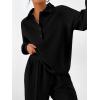 imagePRETTYGARDEN Women Fall 2 Piece Outfits Sweatsuits Quarter Button Long Sleeve Sweatshirt Wide Leg Pants Tracksuit Lounge SetsBlack