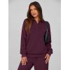 imagePRETTYGARDEN Women Fall 2 Piece Outfits Sweatsuits Quarter Button Long Sleeve Sweatshirt Wide Leg Pants Tracksuit Lounge SetsDark Wine Red