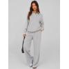 imagePRETTYGARDEN Women Fall 2 Piece Outfits Sweatsuits Quarter Button Long Sleeve Sweatshirt Wide Leg Pants Tracksuit Lounge SetsLight Grey