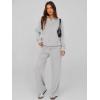 imagePRETTYGARDEN Women Fall 2 Piece Outfits Sweatsuits Quarter Button Long Sleeve Sweatshirt Wide Leg Pants Tracksuit Lounge SetsLight Grey