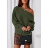 imagePRETTYGARDEN Women Off The Shoulder Sweater 2025 Fall Trendy Long Batwing Sleeve Knit Pullover Going Out Tops Winter ClothingArmy Green