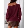 imagePRETTYGARDEN Women Off The Shoulder Sweater 2025 Fall Trendy Long Batwing Sleeve Knit Pullover Going Out Tops Winter ClothingBurgundy