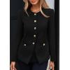 imagePRETTYGARDEN Womens 2025 Fall Blazers Button Down Fitted Lightweight Dressy Work Suit Jackets Trendy Business Casual OutfitsBlack