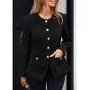 imagePRETTYGARDEN Womens 2025 Fall Blazers Button Down Fitted Lightweight Dressy Work Suit Jackets Trendy Business Casual OutfitsBlack