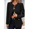 imagePRETTYGARDEN Womens 2025 Fall Blazers Button Down Fitted Lightweight Dressy Work Suit Jackets Trendy Business Casual OutfitsBlack