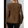 imagePRETTYGARDEN Womens 2025 Fall Blazers Button Down Fitted Lightweight Dressy Work Suit Jackets Trendy Business Casual OutfitsBrown