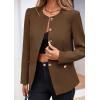 imagePRETTYGARDEN Womens 2025 Fall Blazers Button Down Fitted Lightweight Dressy Work Suit Jackets Trendy Business Casual OutfitsBrown