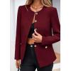 imagePRETTYGARDEN Womens 2025 Fall Blazers Button Down Fitted Lightweight Dressy Work Suit Jackets Trendy Business Casual OutfitsBurgundy