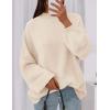 imagePRETTYGARDEN Womens 2025 Fall Oversized Sweaters Chunky Knit Mock Neck Long Sleeve Casual Trendy Pullover Winter ClothesBeige