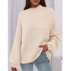 imagePRETTYGARDEN Womens 2025 Fall Oversized Sweaters Chunky Knit Mock Neck Long Sleeve Casual Trendy Pullover Winter ClothesBeige