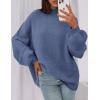 imagePRETTYGARDEN Womens 2025 Fall Oversized Sweaters Chunky Knit Mock Neck Long Sleeve Casual Trendy Pullover Winter ClothesBlue