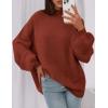 imagePRETTYGARDEN Womens 2025 Fall Oversized Sweaters Chunky Knit Mock Neck Long Sleeve Casual Trendy Pullover Winter ClothesBurnt Orange