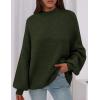 imagePRETTYGARDEN Womens 2025 Fall Oversized Sweaters Chunky Knit Mock Neck Long Sleeve Casual Trendy Pullover Winter ClothesDark Army Green